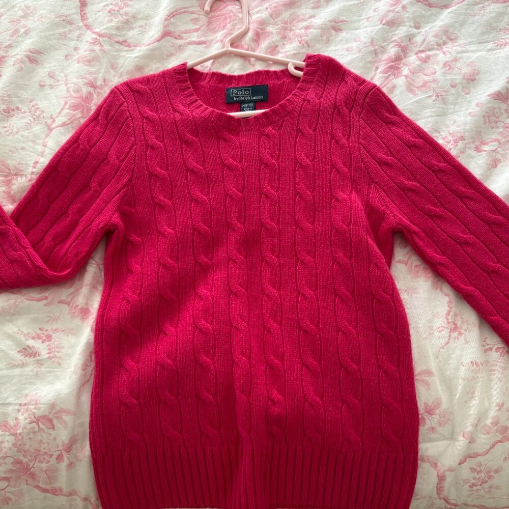 Polo Ralph Lauren Pink Cableknit Cashmere Sweater